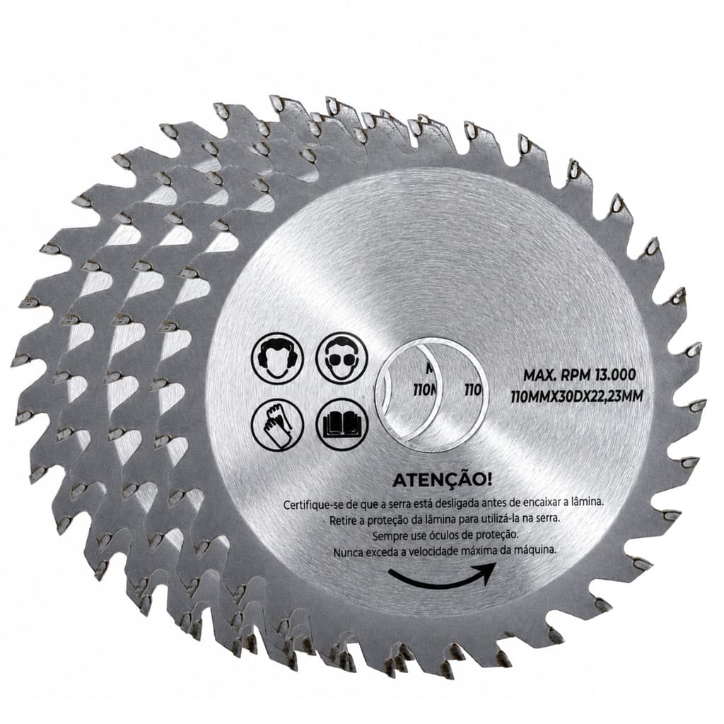 4/3/2/1 Disco para Madeira 30 Dentes 110mm Furo 22,23mm Esmerilhadeira Makita Marcenaria Carpintaria