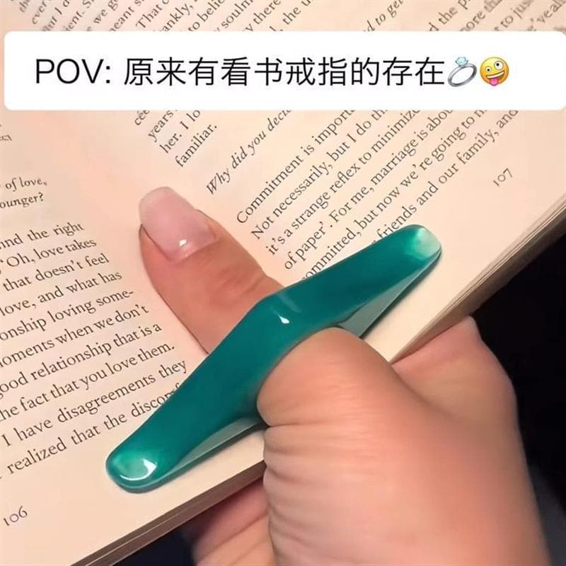 Polegar livro suporte livro página clipe marcador anel de leitura único anel de leitura dedo estante imprensa livro aces