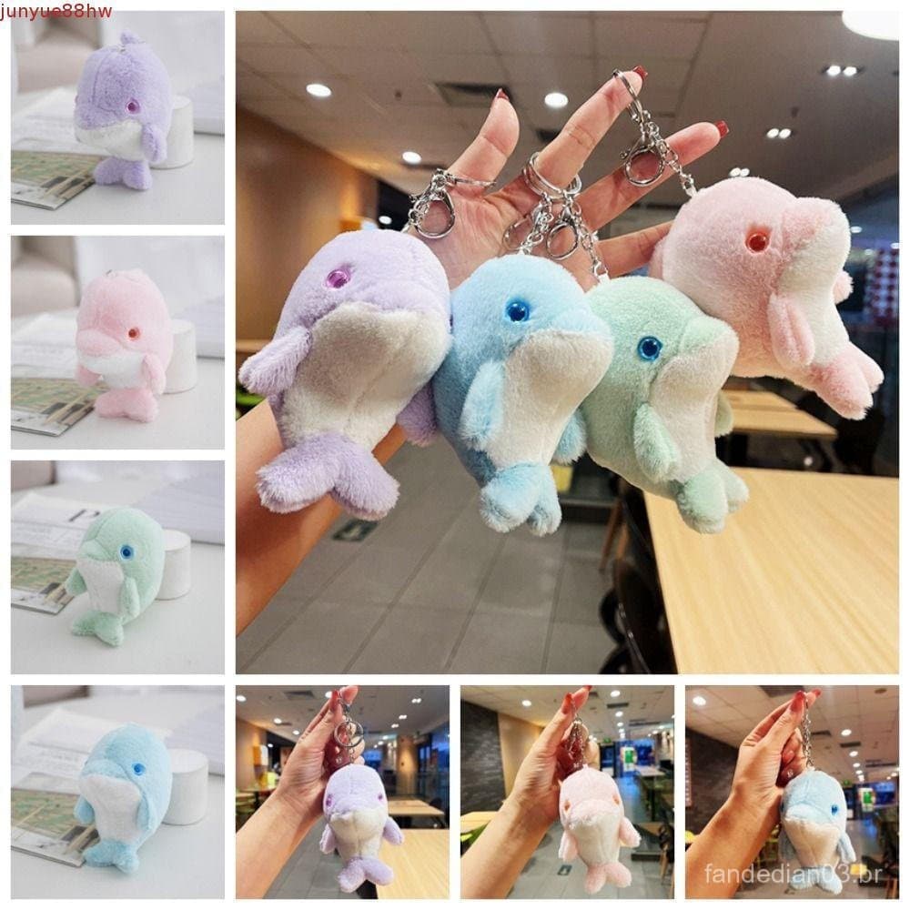 JUNYUE Chaveiro De Baleia Pom Fofo , Boneca De Pelúcia De Golfinho Macio , Pingente Ins
