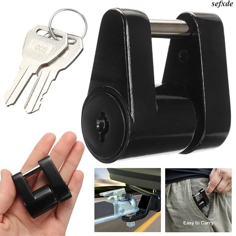 Trava De Acoplador De Engate De Reboque De 1/4 " , Antifurto , Barra Segurança Com 2 Chaves