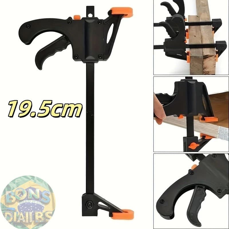 Grampo Sargento de Aperto Rápido 19,5cm – 1 Unidade, 2 ou 4 Peças