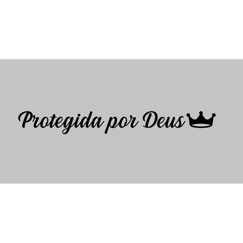 Adesivo Frase Protegida por Deus 30 x 3,5CM