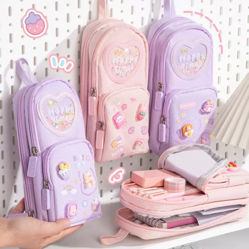 LaBuBu Estojo De Lápis Para Escola Camada De Grande Capacidade