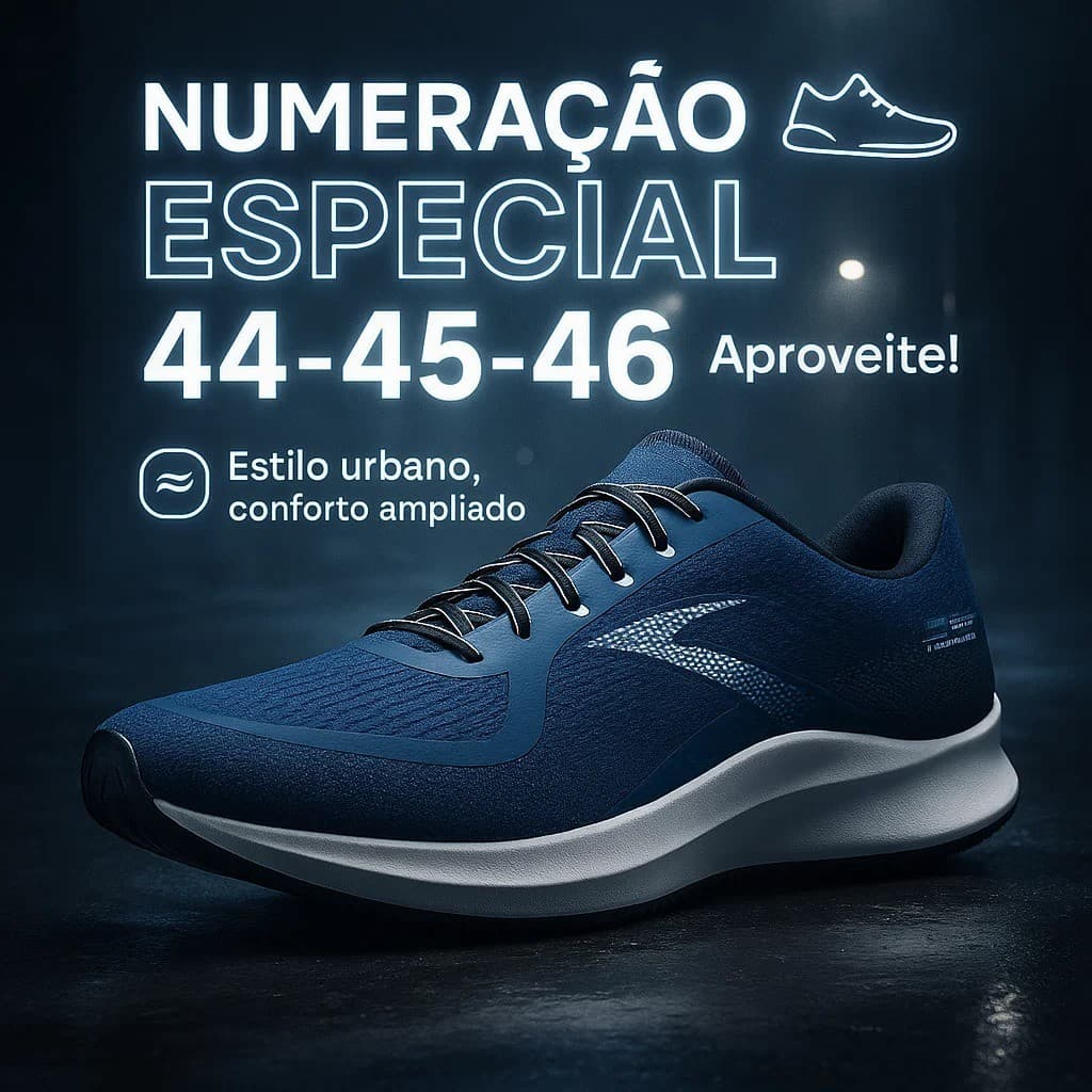 Tênis Masculino Casual Confortável Numeração Especial 44 ao 46 - Leve e Estiloso