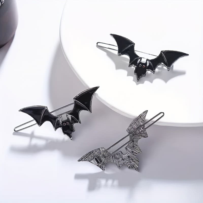 1 unidade de presilhas de cabelo de morcego para Halloween, presilhas laterais antiderrapantes para franjas, acessórios