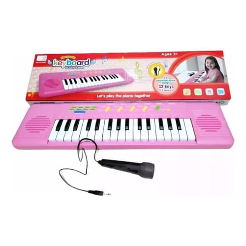 Piano Teclado Brinquedo Infantil Microfone Educativo Musical