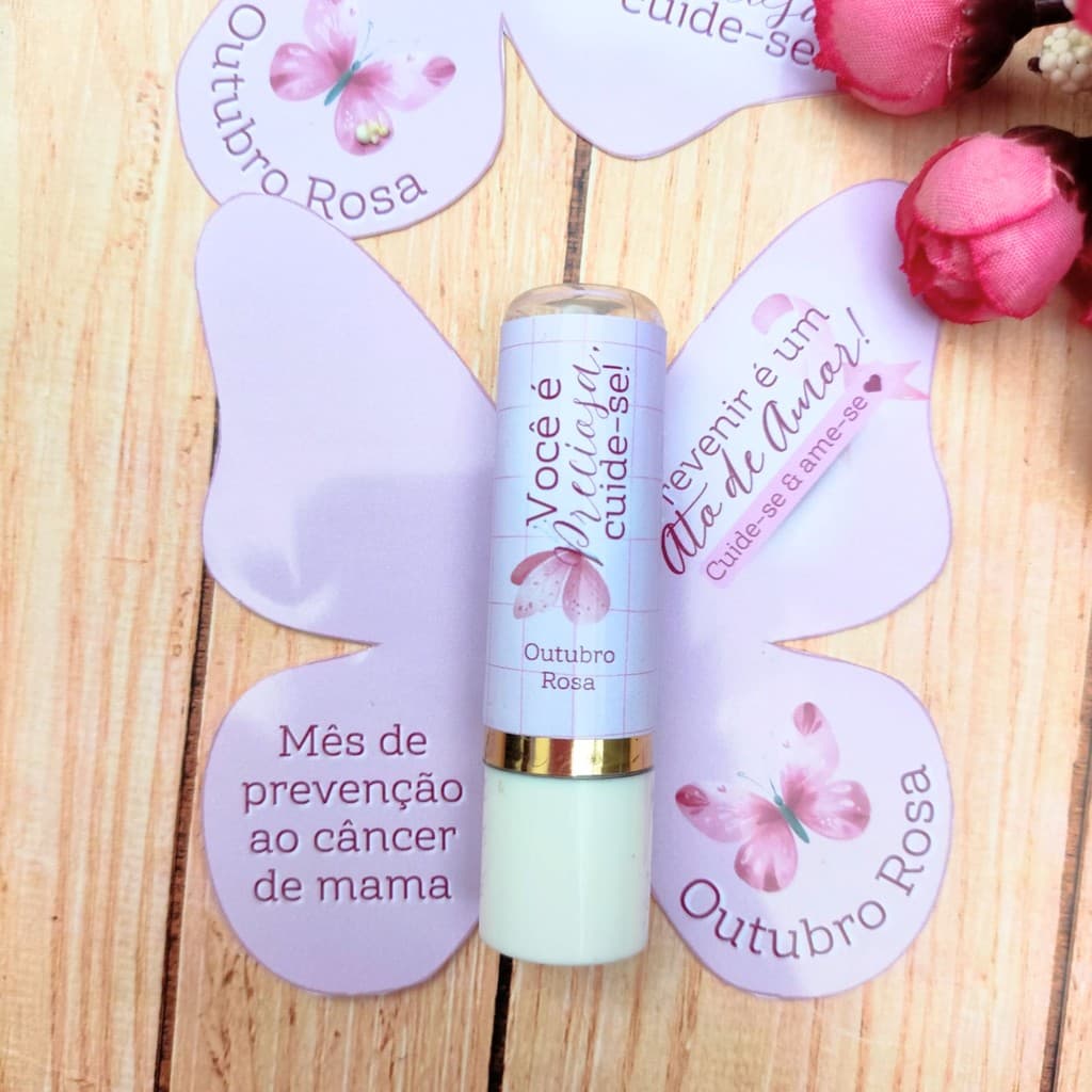 50/100 Cartões Borboleta + Adesivos para Manteiga de Cacau Personalizo. (Não acompanha Manteiga de Cacau). Envio Rápido