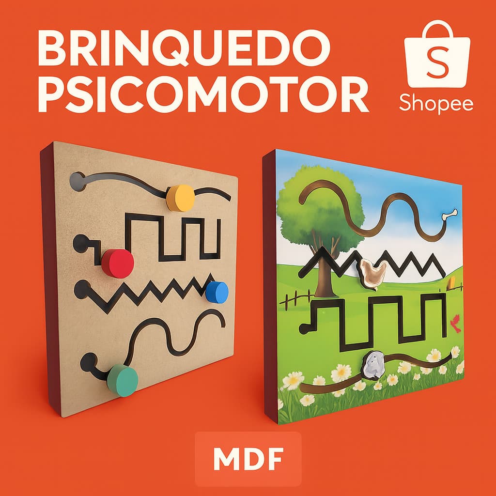 Brinquedo Painel Educativo Psicomotor Pedagógico Coordenação Motora MDF Montessori Autismo Sensorial