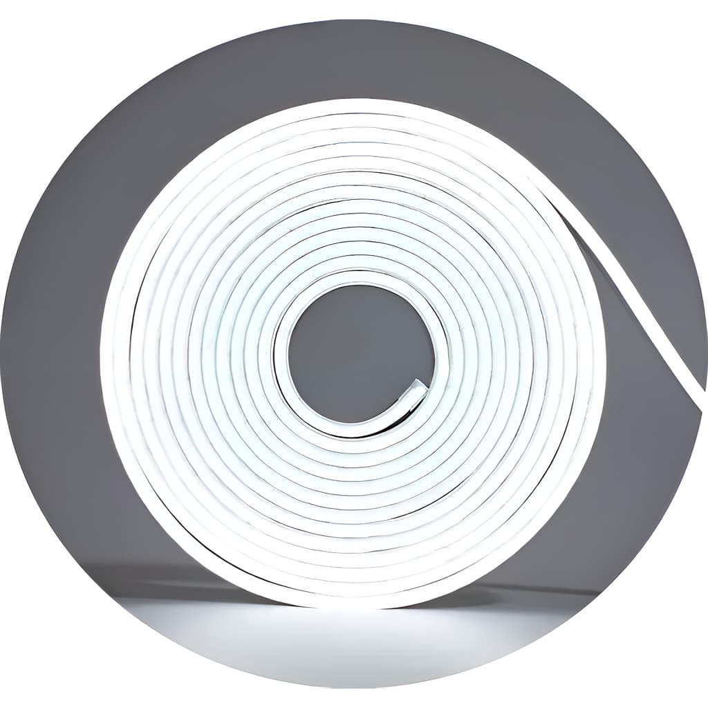 Fita Led Neon Flexível 5mts 12v Cor Branca + Fonte