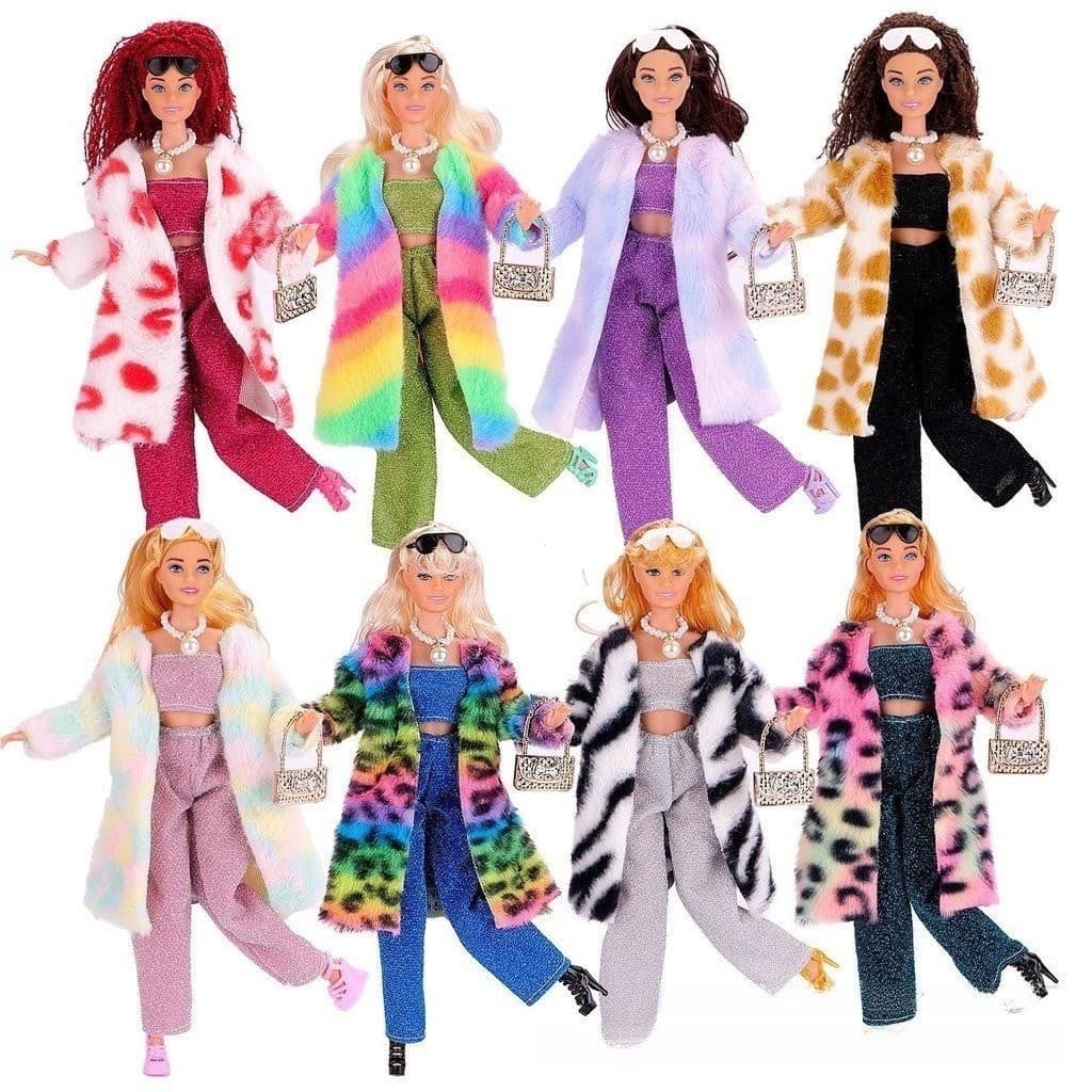 30cm Roupas de Boneca de Moda, Conjunto de Vestir com Roupas de Pelúcia, Brinquedo para Meninas, Presente de Ano Novo