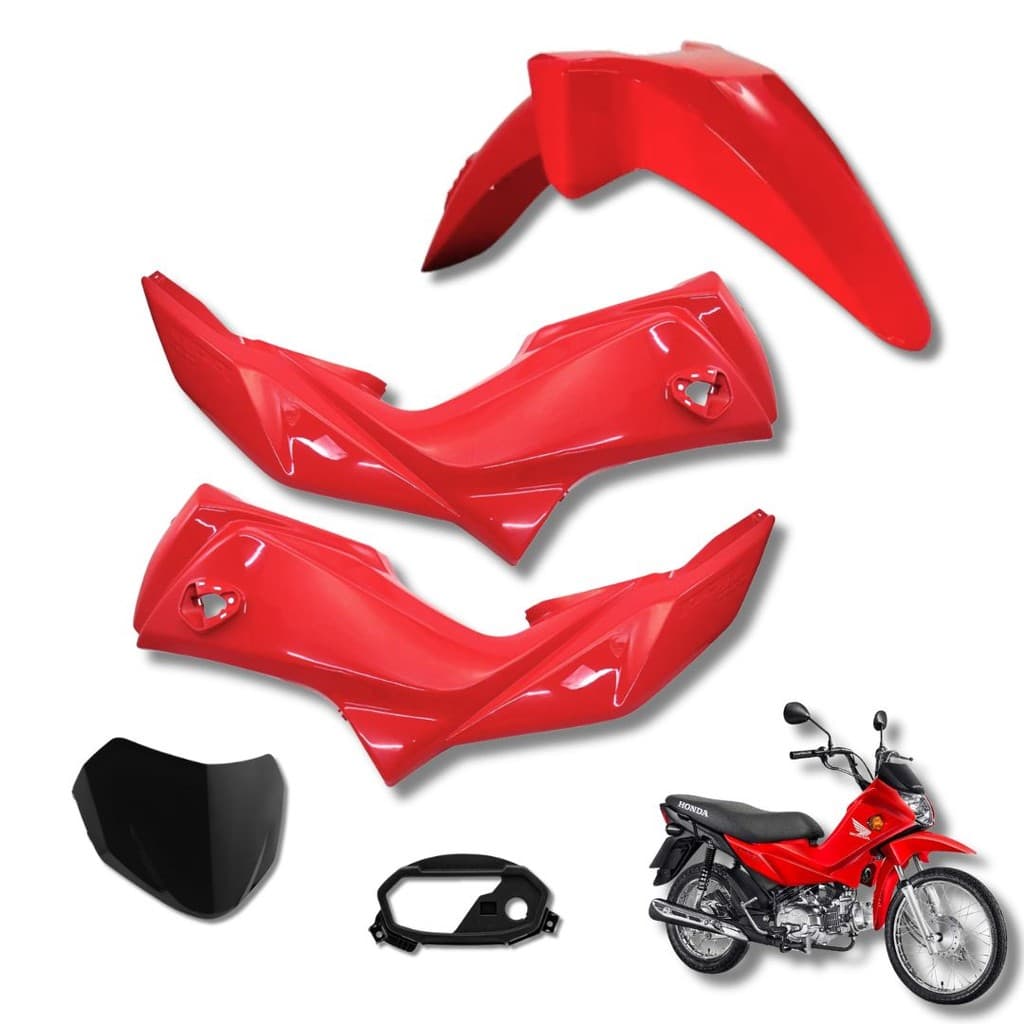 Kit Carenagem Pop 110i 4 Peças Pro Tork Dianteira Completa 2016 a 2024