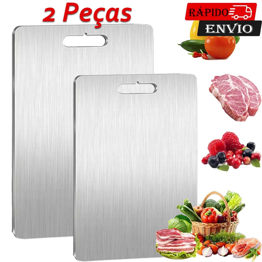 2pçs Tábua de Titânio Tábua de Titanium para Cozinha Tabua de Carne de Cozinha Corte Inox de Cortar