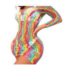 Vestido Arrastão Neon - Modelo 3