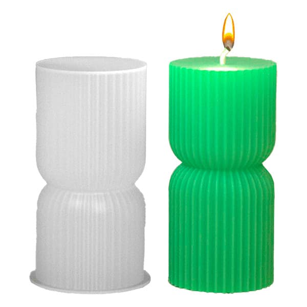 Molde de Silicone Vela Cilíndrica Canelada Modelo 2 (205-D)