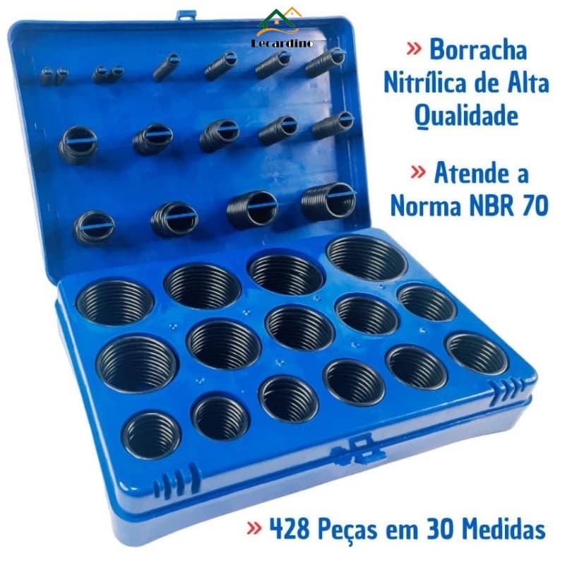 KIT ANÉIS ORINGS VEDAÇÃO NITRILICA MILIMÉTRICA ESTOJO 428 UN