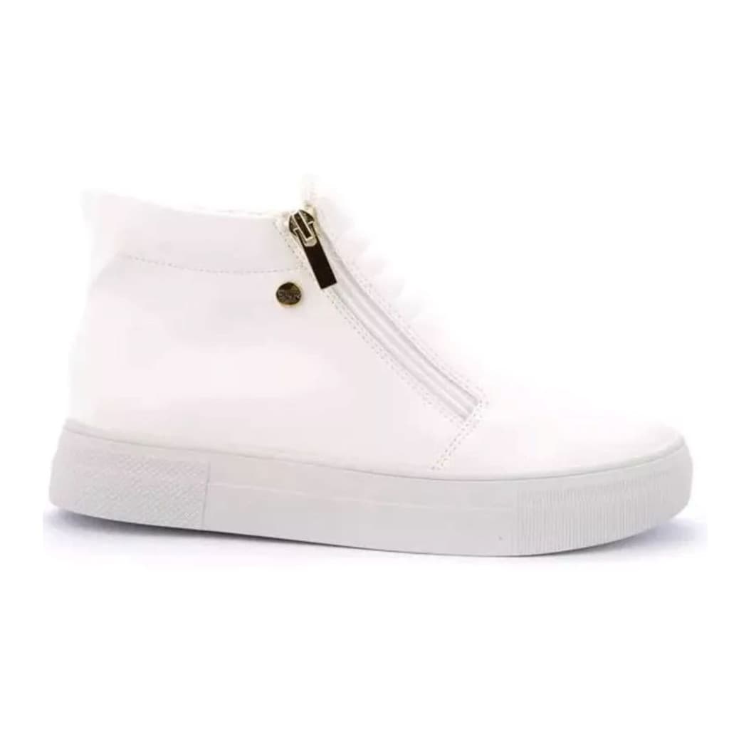 Bota Cano Curto PELINHO ZIPER LATERAL Feminina Quiz 64178306 QUENTE FORRADA