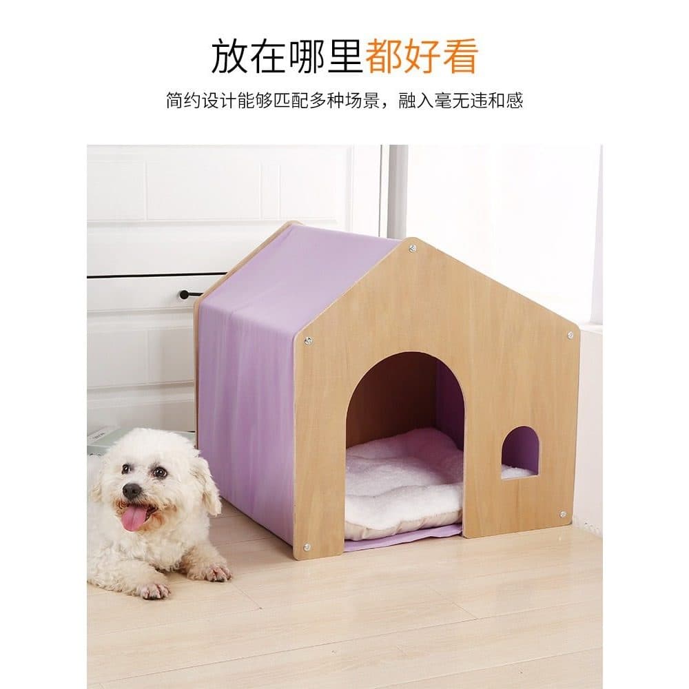 Casa de madeira para animais de estimação, canil, tenda integrada, casa de gato, casa de cachorro, casa doméstica, inter