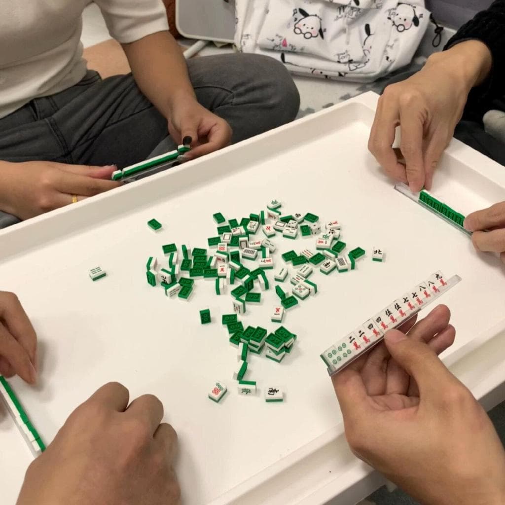 Mini mahjong influenciador pequeno mahjong mini blocos de construção mão esfregando dormitório viagem doméstica ao ar li
