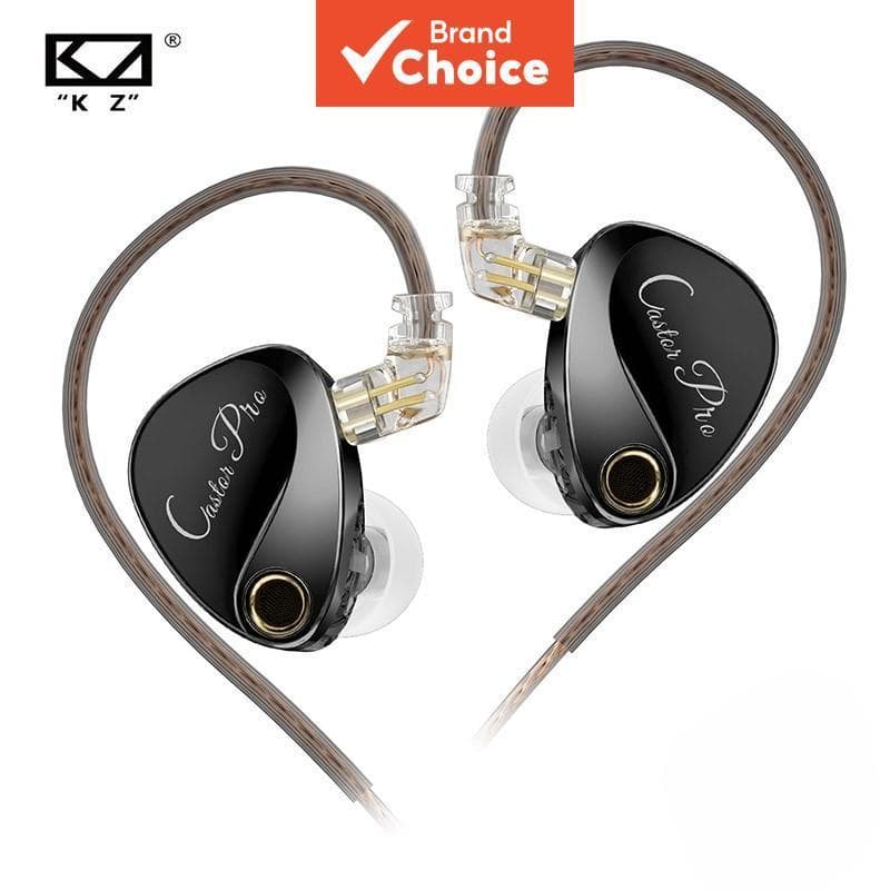 KZ Castor Pro Fone de Ouvido Intra-Auricular com Fio, Drivers Dinâmicos Duplos de 10mm, Ajuste Personalizado, Qualidade