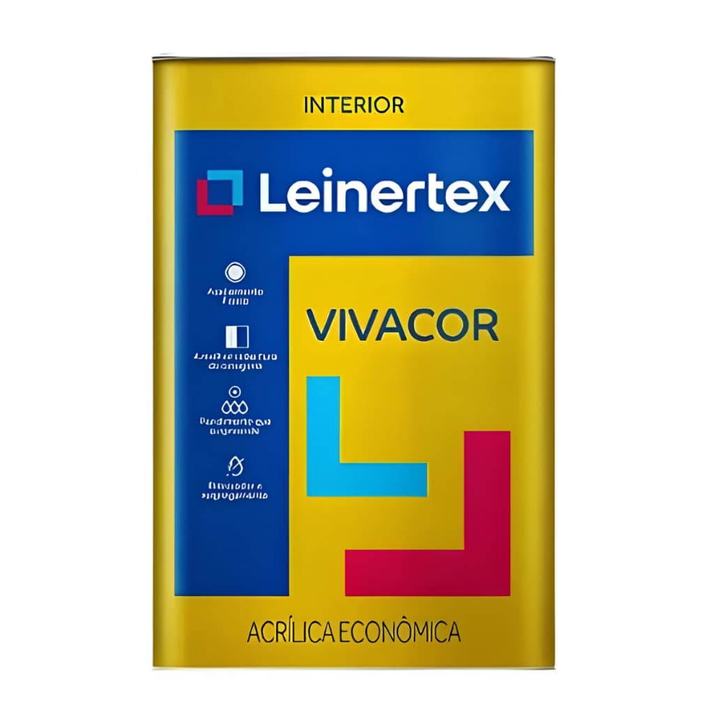 Tinta Acrílica Leinertex Vivacor 18L Acabamento Fosco Interior Alta Cobertura Maior Rendimento
