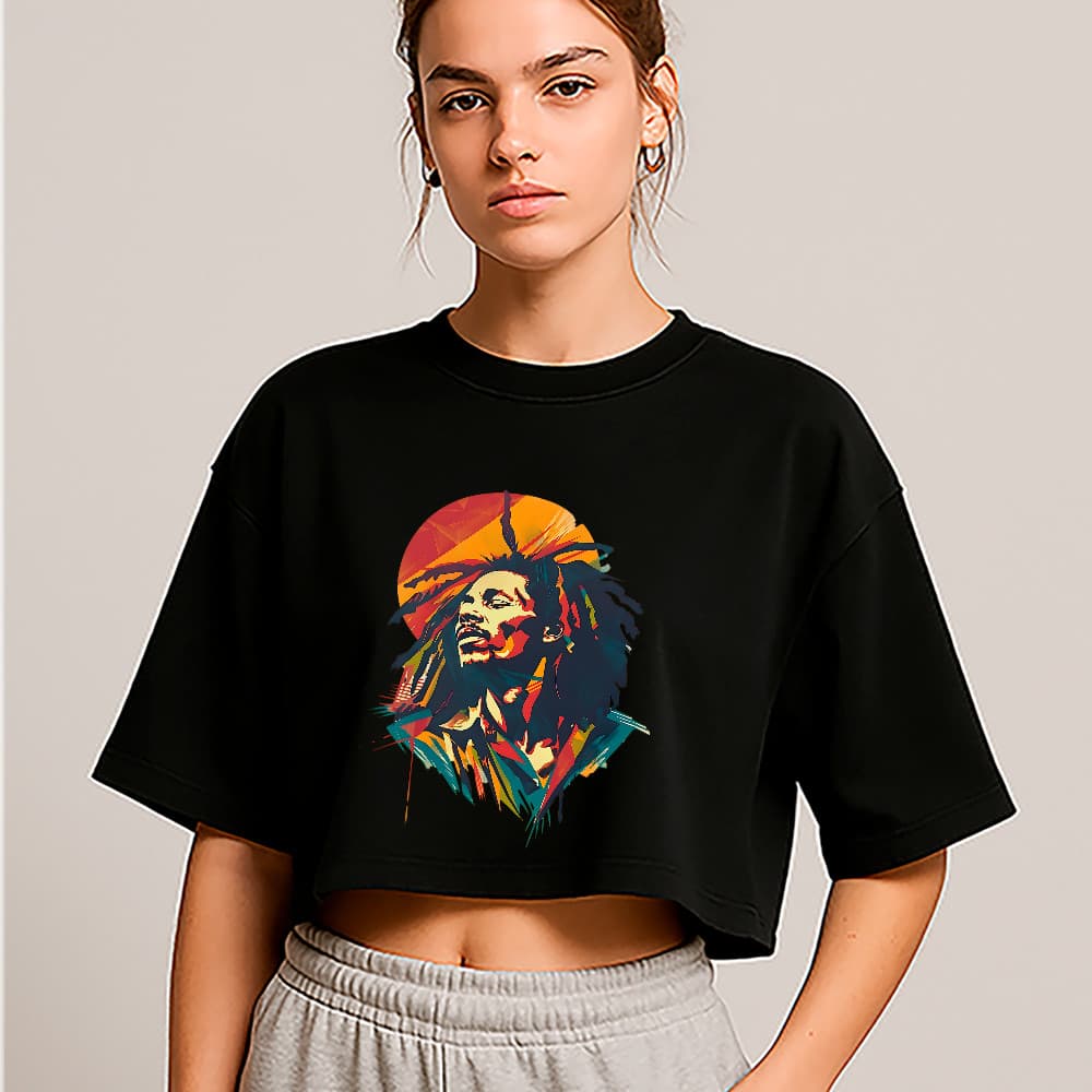 Cropped Oversized Reggae Vibes Roots Style Feminino
