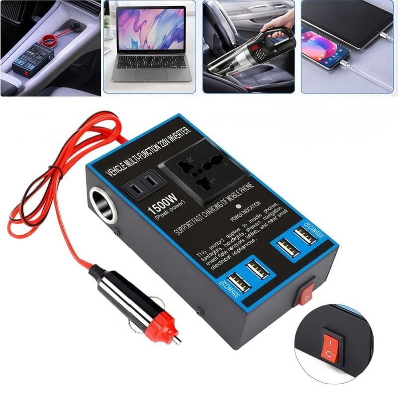 Inversor de carro 12v24v para 220v conversor de energia universal para carro e caminhão carregador rápido