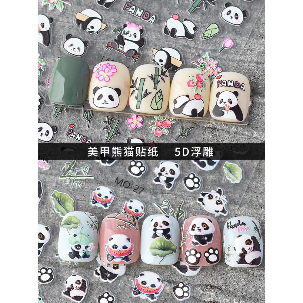 Panda Manicure adesivos 2026 influenciador novo estilo de venda quente adesivos de unhas bonito adesivos padrão dos dese