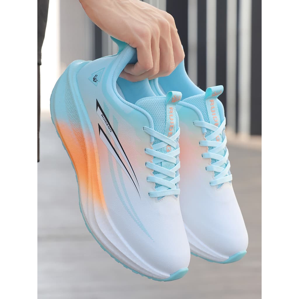 Ruiden couro tênis de corrida ao ar livre sapatos esportivos masculinos absorção choque leve sola macia estudante sapato