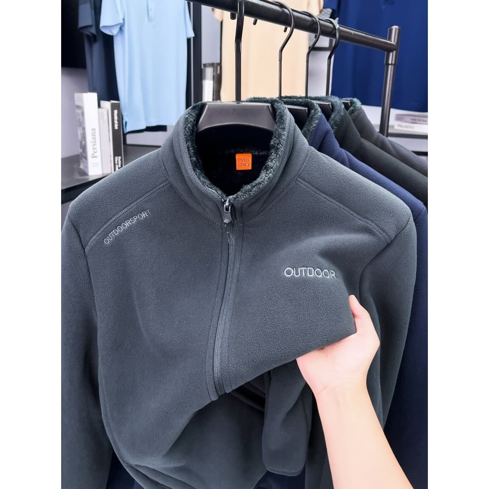Jaqueta de lã de lã dupla face masculina de meia-idade idosos outono inverno moletom Cardigan Da