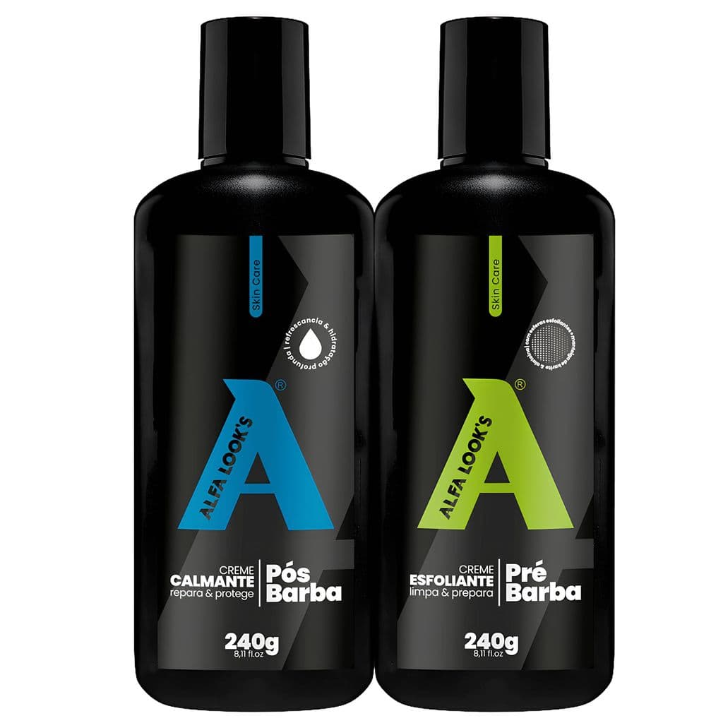 Kit Creme Pós Barba + Creme Pré Barba Esfoliante Alfa Looks