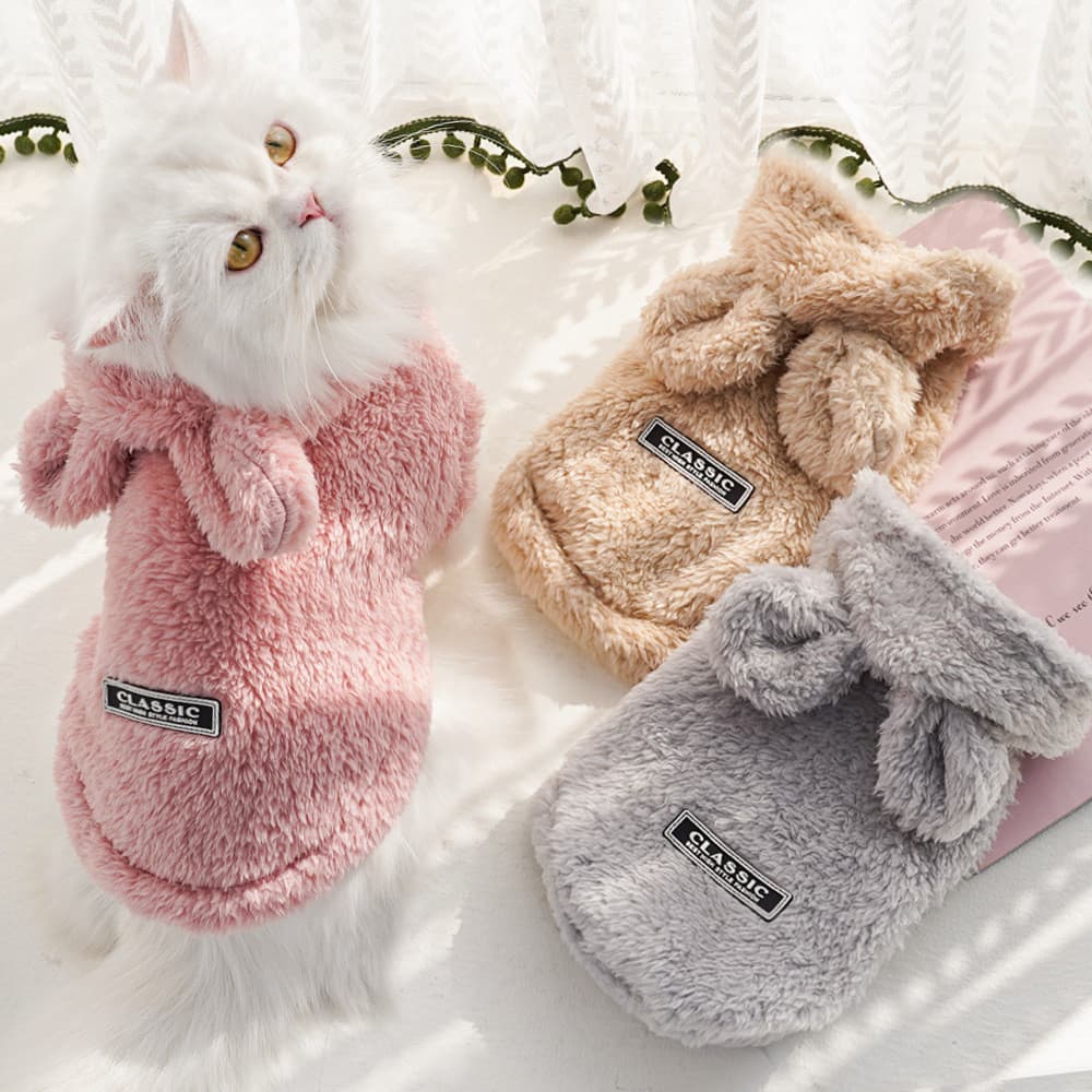 Roupas Para Cães Pequenos E Médios De Lã Com Capuz Filhote De Cachorro Bulldog Yorkie