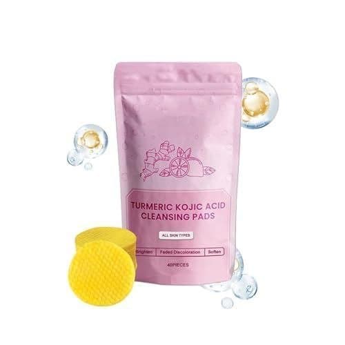 Pads de Ácido Kójico, Pads de Limpeza com Cúrcuma e Ácido Kójico, Esfoliantes para o Rosto com Cúrcuma, Pads Esfoli