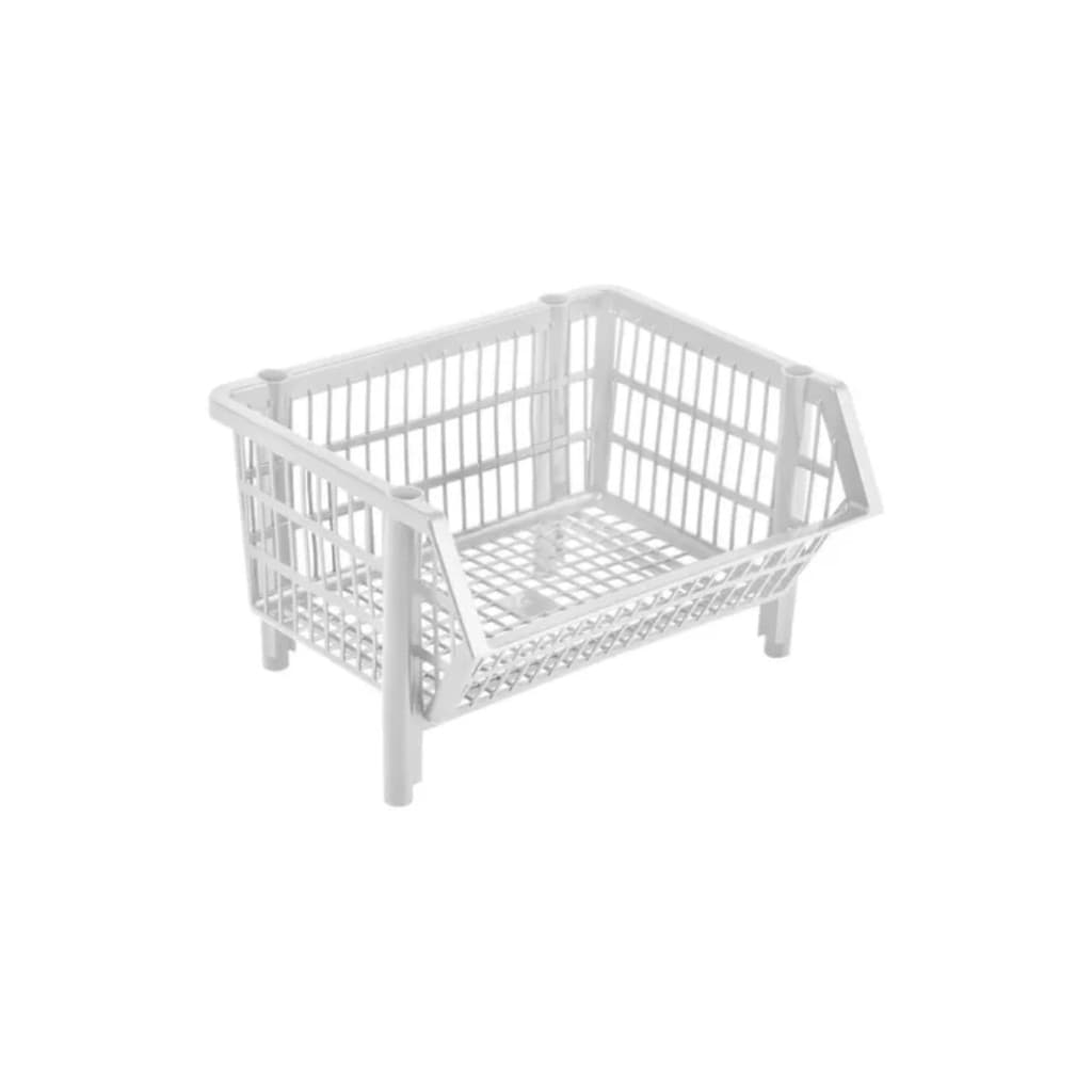 Cesto Organizador Empilhavel Branco 58cm Estoque Ecommerce