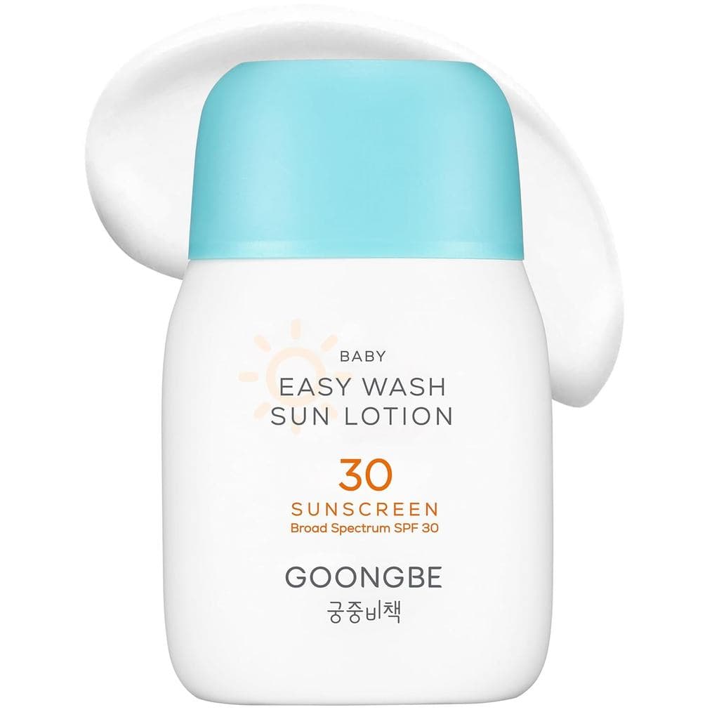 GOONGBE Baby Easy Wash Sun Lotion SPF 30 - Protetor Solar Mineral Coreano Hidratante com Óxido de Zinco para Bebês e Cri
