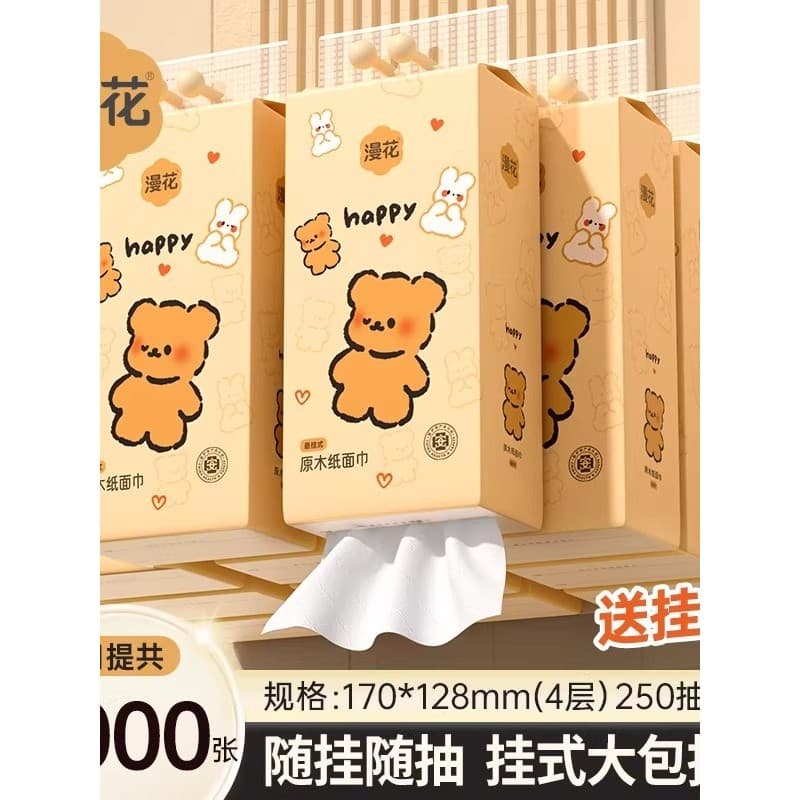 Manhua Q Bear Série 11 Grande Carry Caixa Inteira Gancho Grátis Pacote Acessível Guardanapo de Log Tecido Grosso de Quat