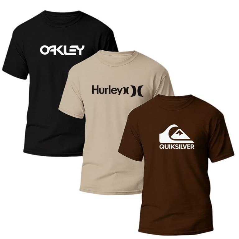 Kit 3 Camiseta Masculina 100% Algodão Camiseta Fio 30.1 Premium Gola Redonda Confortável
