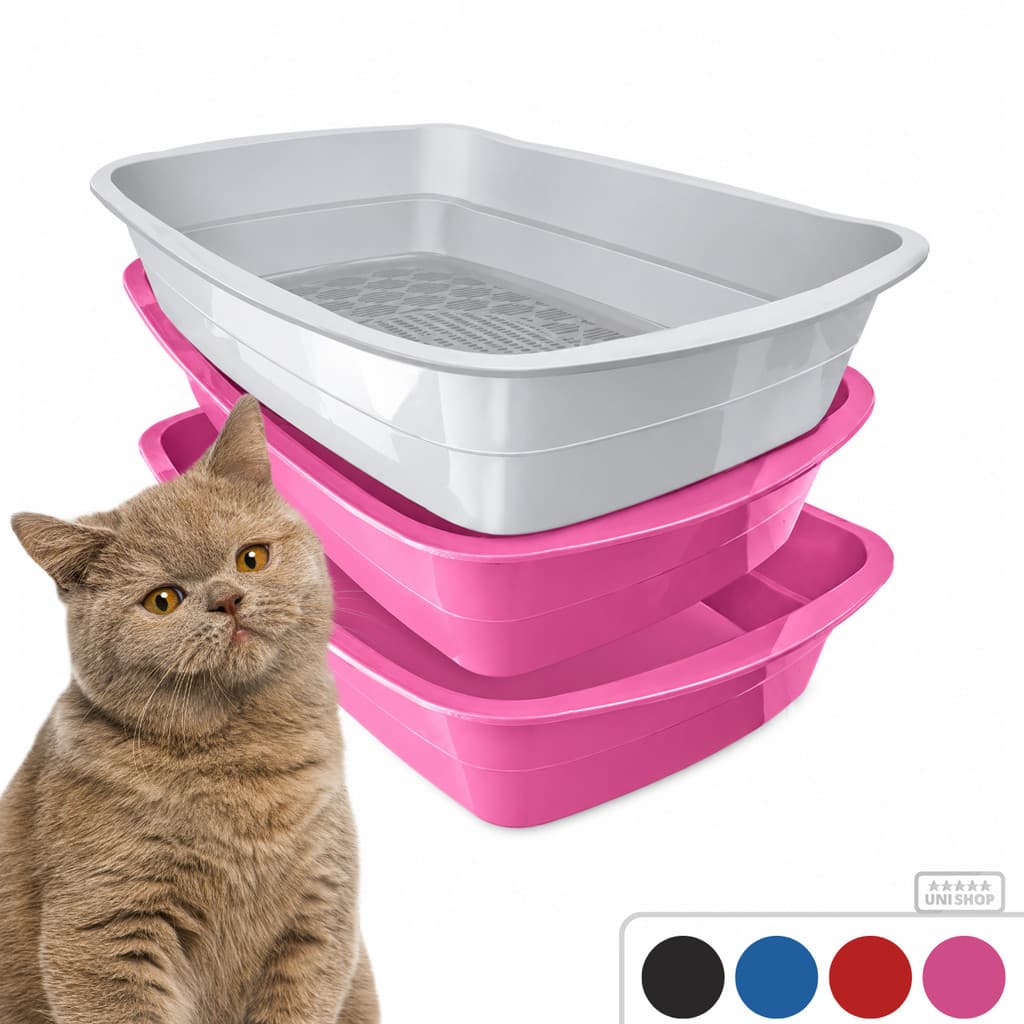 Banheira Caixa De Areia Higiênica Gatos 3 Peças Sandbox Bandeja Gato com Peneira