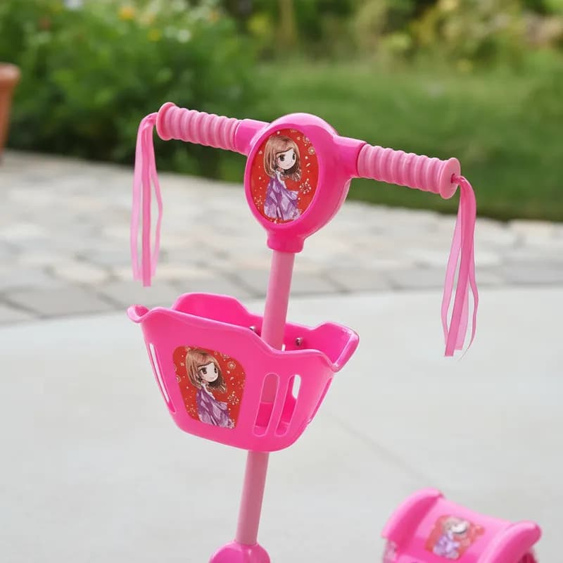 Patinete Infantil de 3 Rodas com Luzes, Sons e Estrutura Dobrável