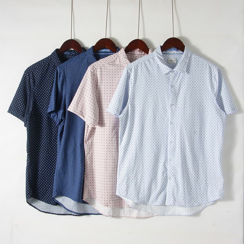 Comércio exterior verão masculino solto de secagem rápida estiramento camisa de manga curta americano Casual macio confo