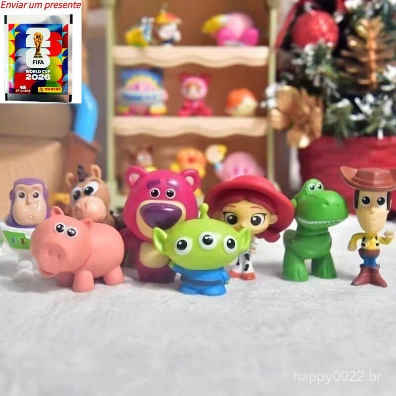 8pcs/set toy Story Anime Figura Buzz Lightyear Jessie Woody Alien Lotso Ornamentos De Mesa ColeçãoDe PVC Doll Brinquedo（