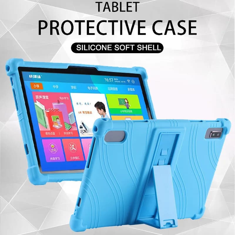 SZOXBY Capa de Silicone Macio para Alcatel 1T 2020 3T 2020, Capa Ajustável com Suporte para Tablet Alcatel 3T 10, Proteç