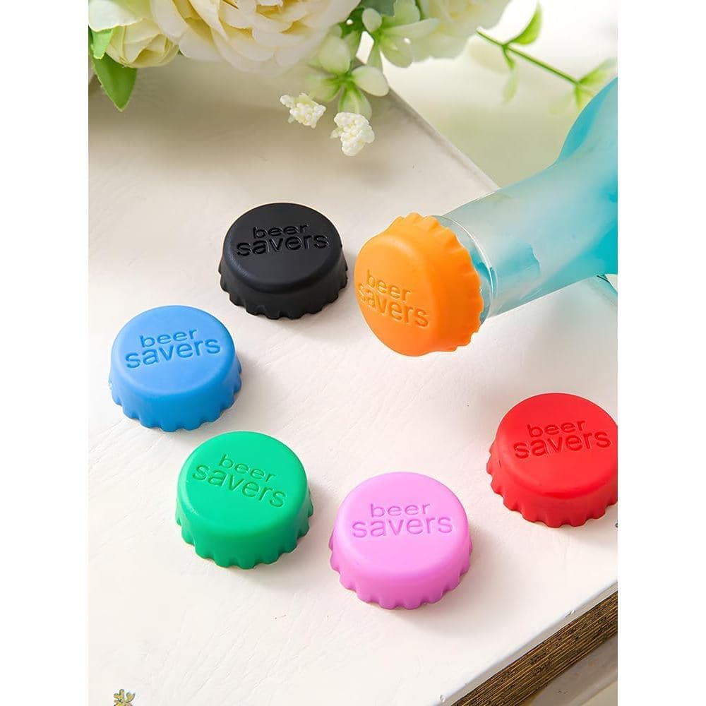 6 Tampas de Silicone Reutilizáveis para Garrafas, Multicoloridas, para Cerveja e Refrigerante, Vinho, Bebidas Não Alcoól