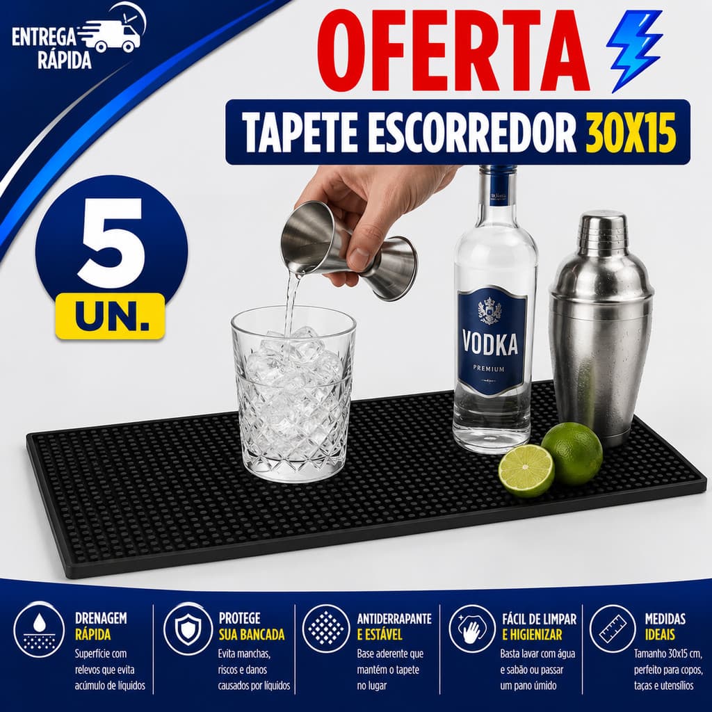 JOGO TAPETE SILICONE ESCORREDOR LOUÇA 30X15 SECAGEM COPOS PRATOS MULTIUSO