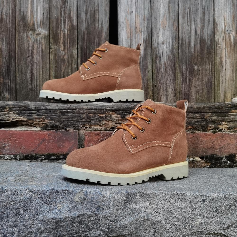 Couro genuíno masculino feminino botas de couro de sola grossa Retro Casual botas curtas ao ar livre Workwear botas de C