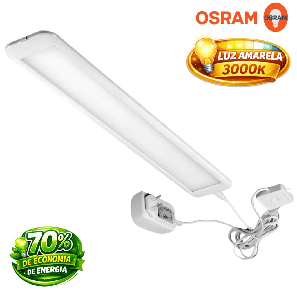Luz De Led Touch Inteligente Undercabinet Luminária  Armários Cozinha Closet Bibolt Luz Quente 3000K