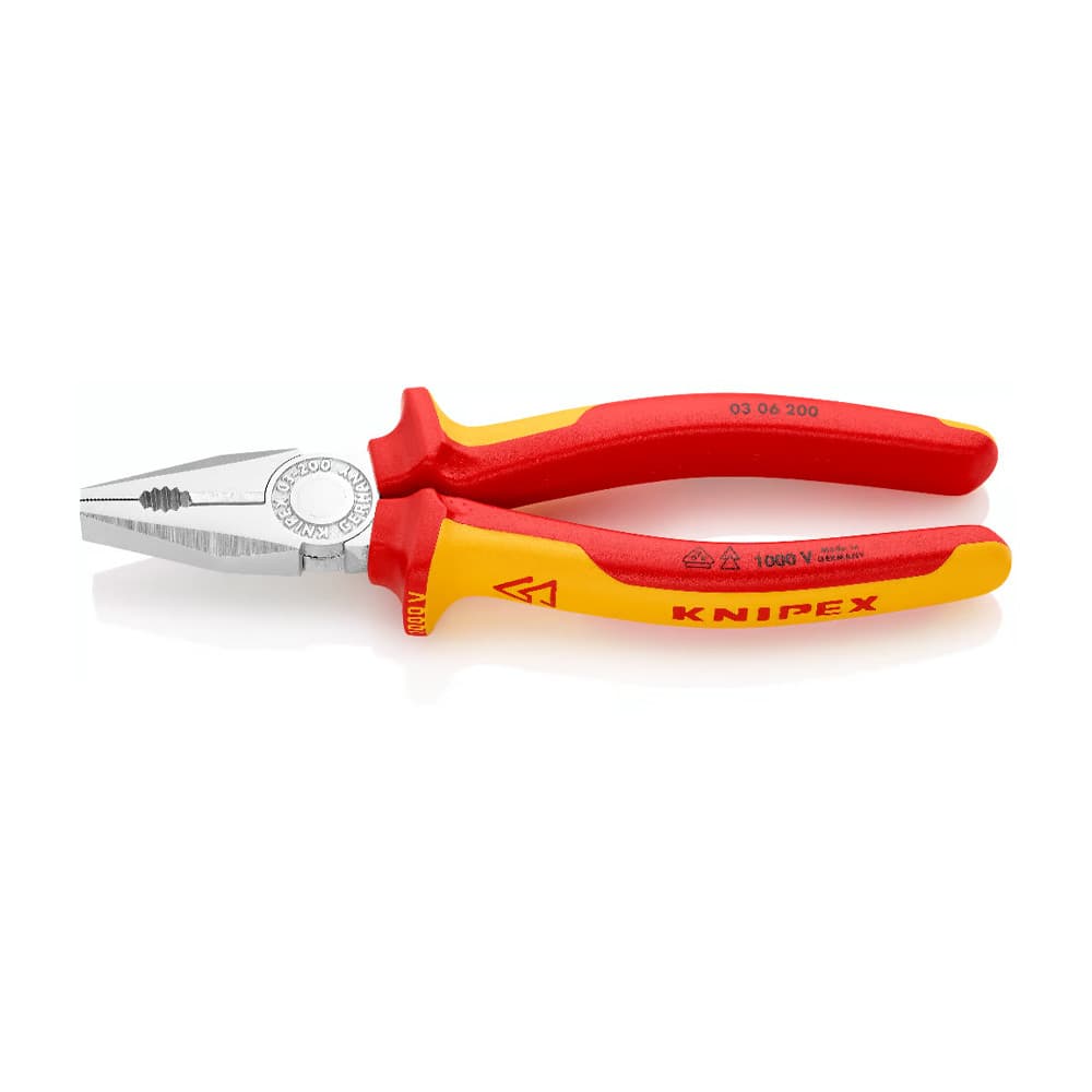 ALICATE UNIVERSAL 200MM VDE ISOLADO 1000V KNIPEX 03 06 200