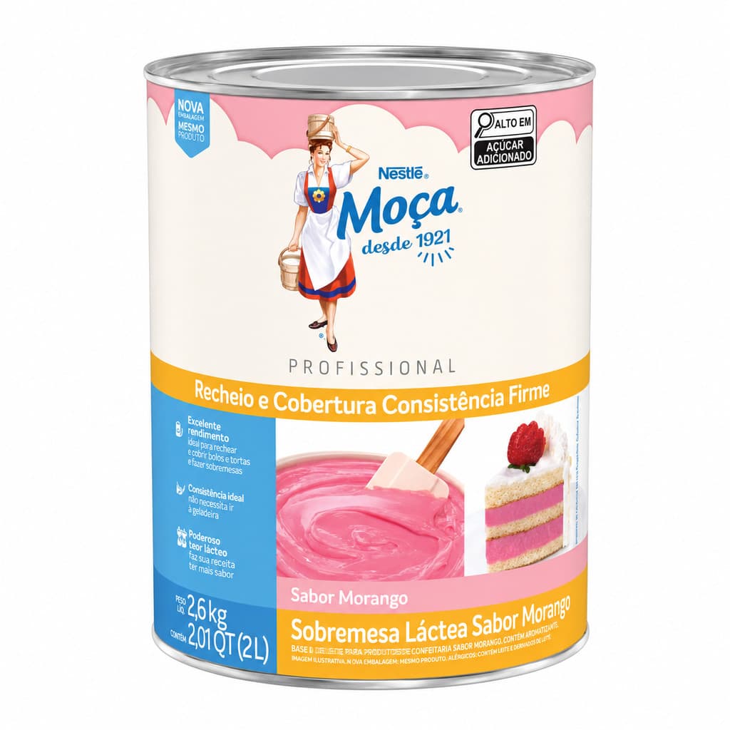 Recheio E Cobertura De Morango Moça® 2,6kg Nestlé