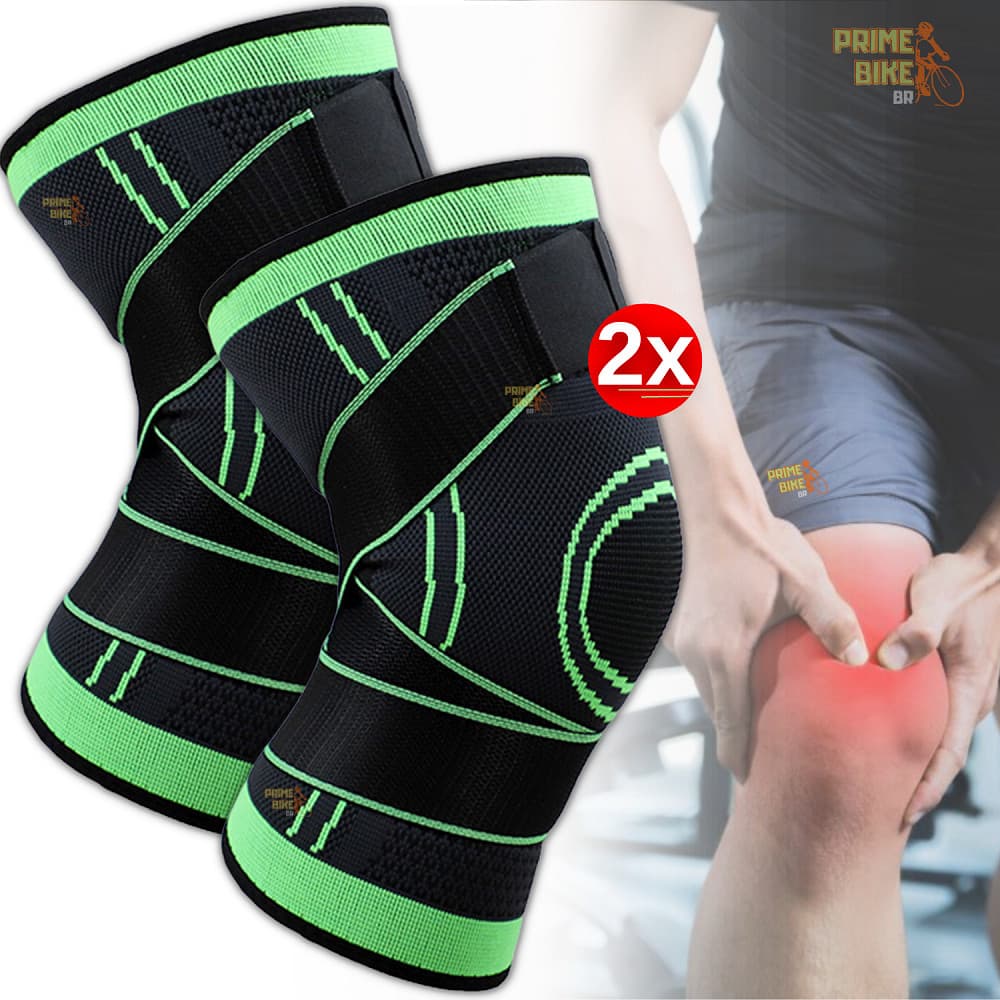 Kit 2 Joelheira de Compressão Ortopédica Articulada Tensor Joelho Ajustável Volei Crossfit Academia Corrida