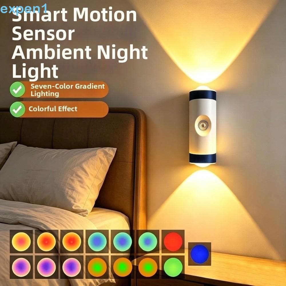 Luz Noturna Com Sensor De Movimento EXPEN , Lâmpada De Parede Inteligente Tricolor/Corpo Humano , Sem Fio
