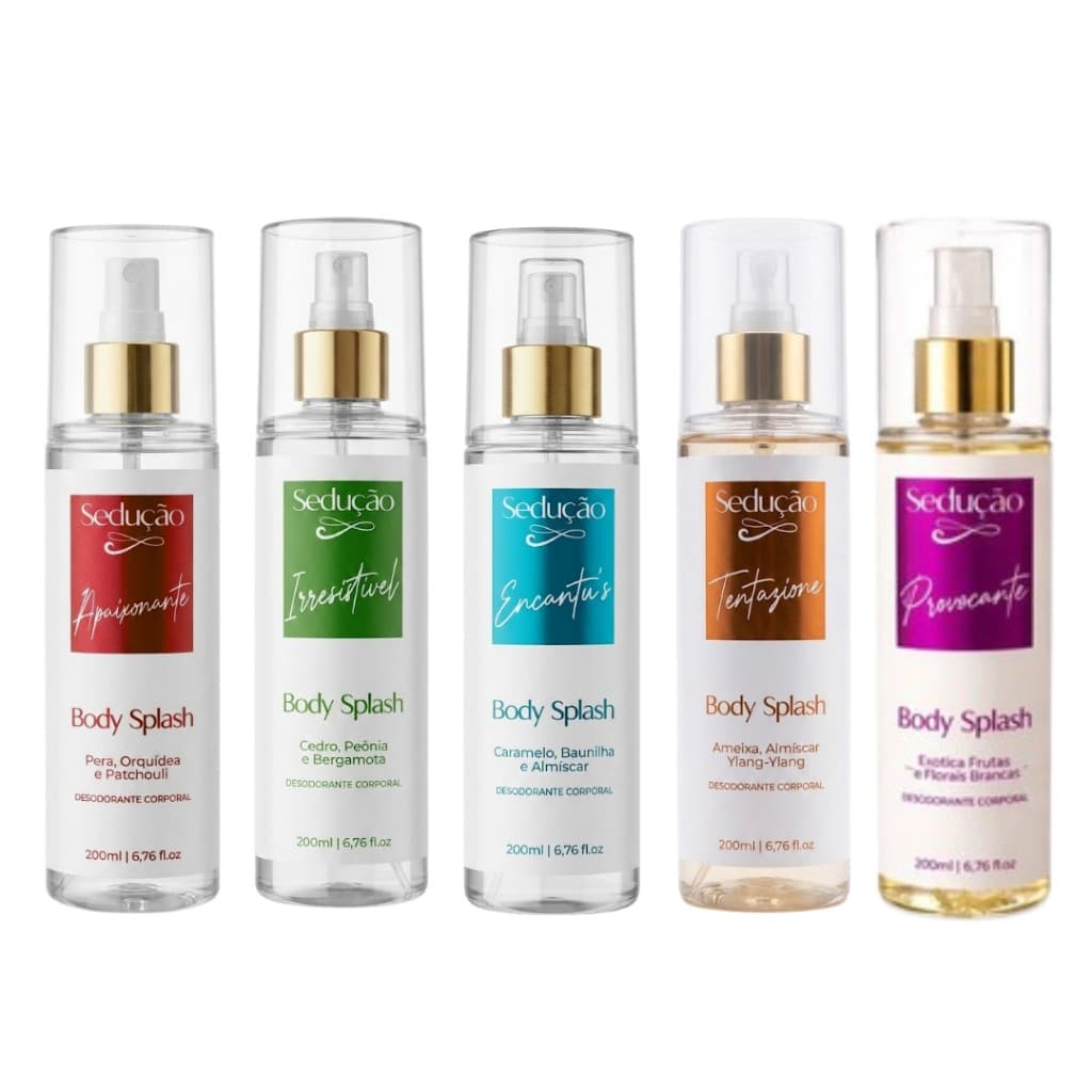 Body Splash Feminino 200ml - Sedução Fragrância Feminina Perfume Envolvente
